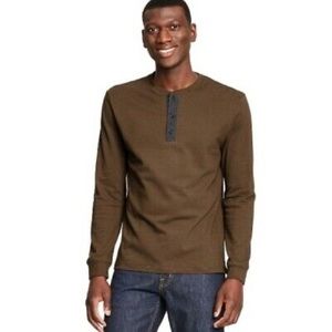 Men’s Long Sleeve Round Neck Henley T Shirt